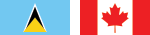 Saint Lucian and Canadian flags